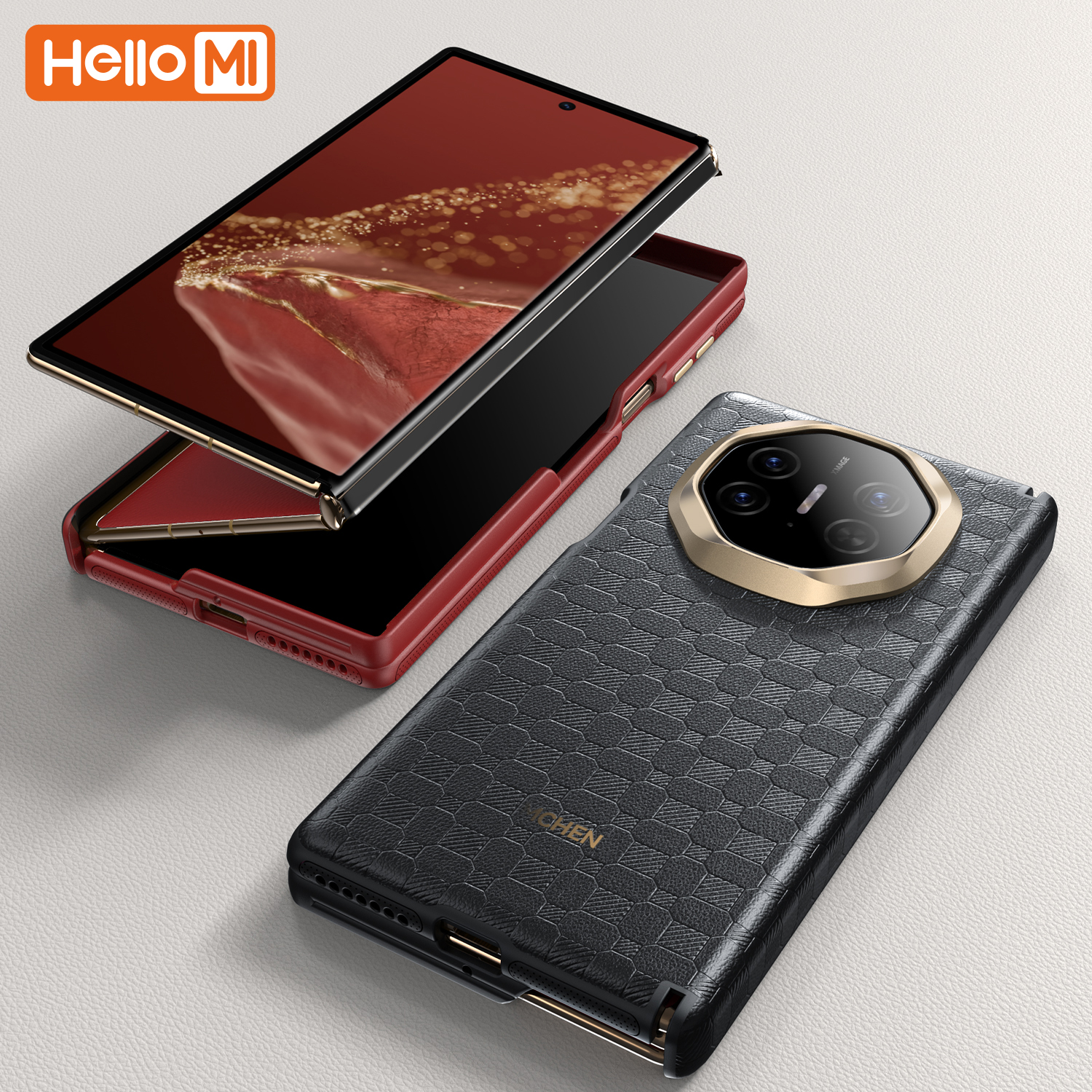 适用华为MateXT手机壳XTs非凡大师三折叠真皮双中轴全包防摔磁吸