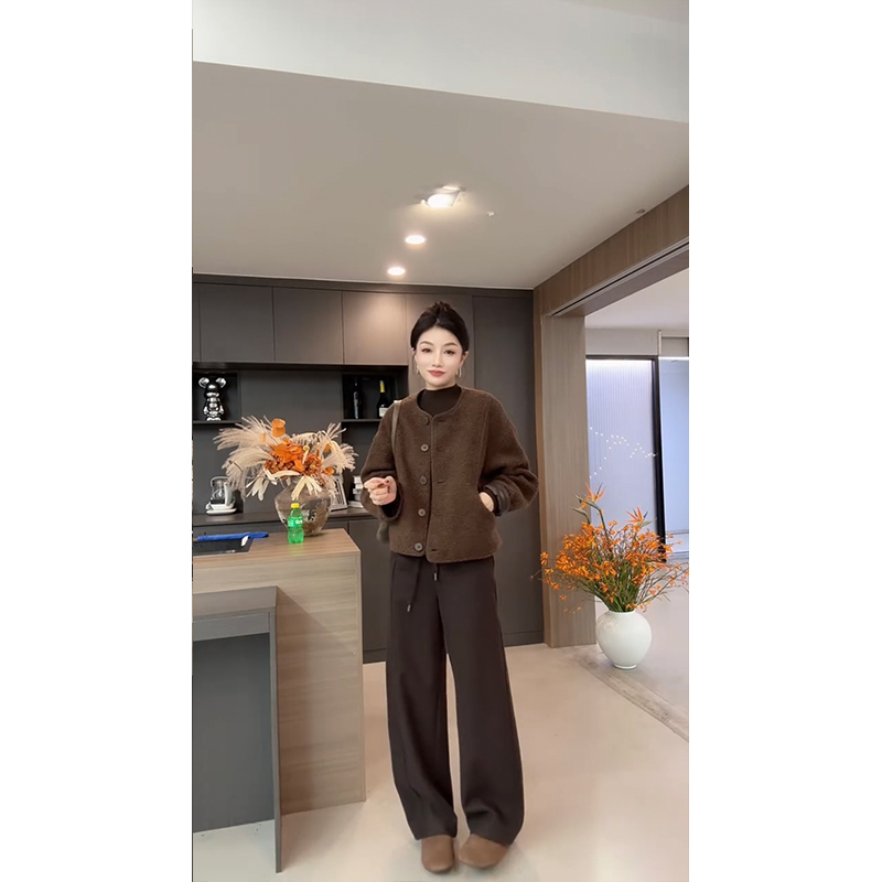 时尚休闲裤女2025新款秋冬季显瘦直筒裤宽松百搭阔腿裤