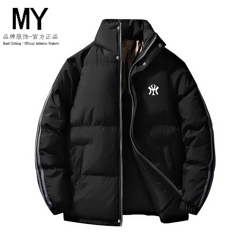 时尚连帽保暖常规款短款加厚美式立领棉服棉衣纯色