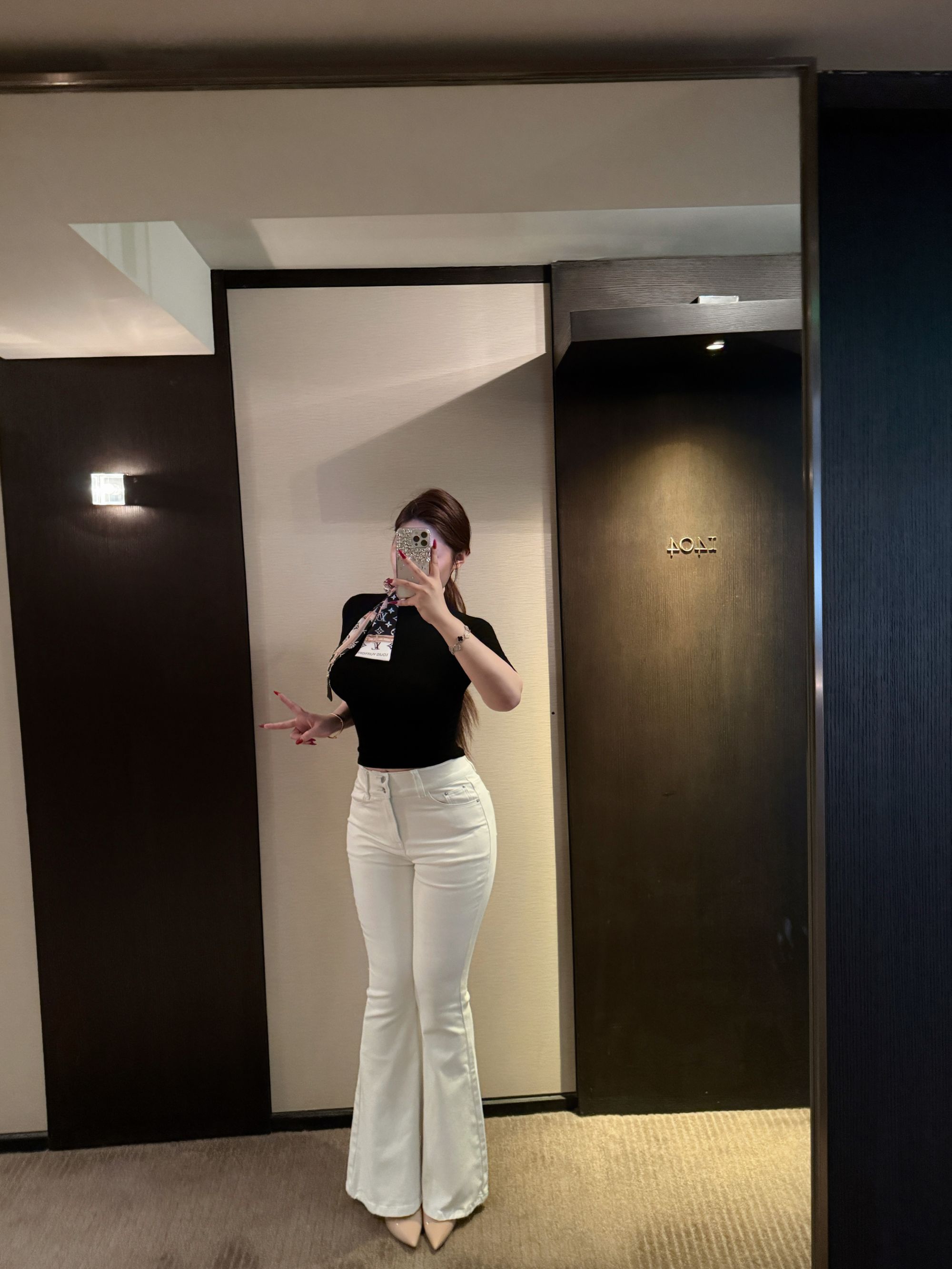 【现货】胖婷大码定制胖mm「经典白牛」丰胯牛仔裤秋辣妹修身显瘦长裤