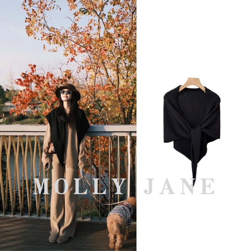 羊毛三角大披肩2025秋季新款高级感显瘦版保暖加大围巾配饰PJ-109