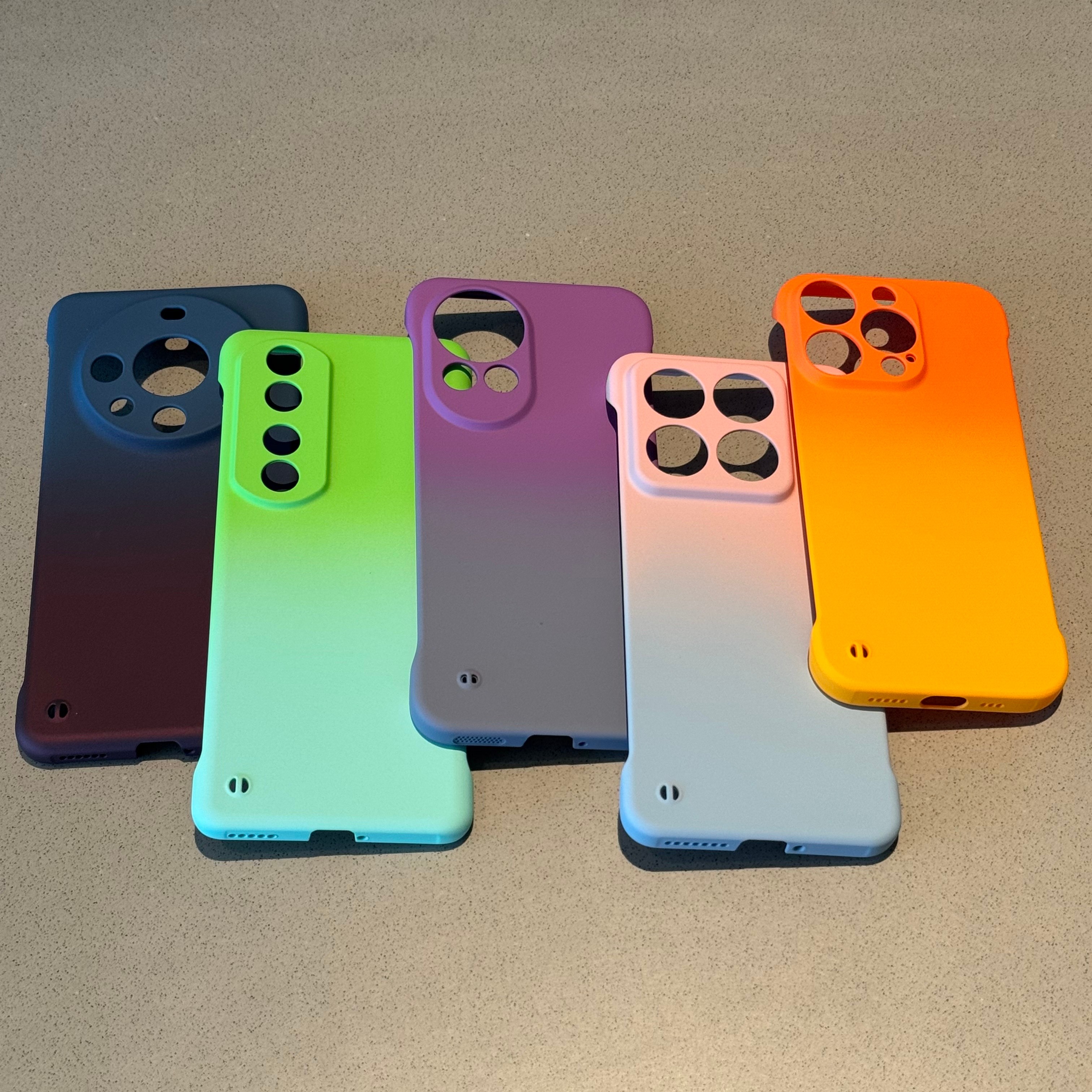 渐变无边框散热透气适用苹果16promax手机壳华为oppo小米15vivo套