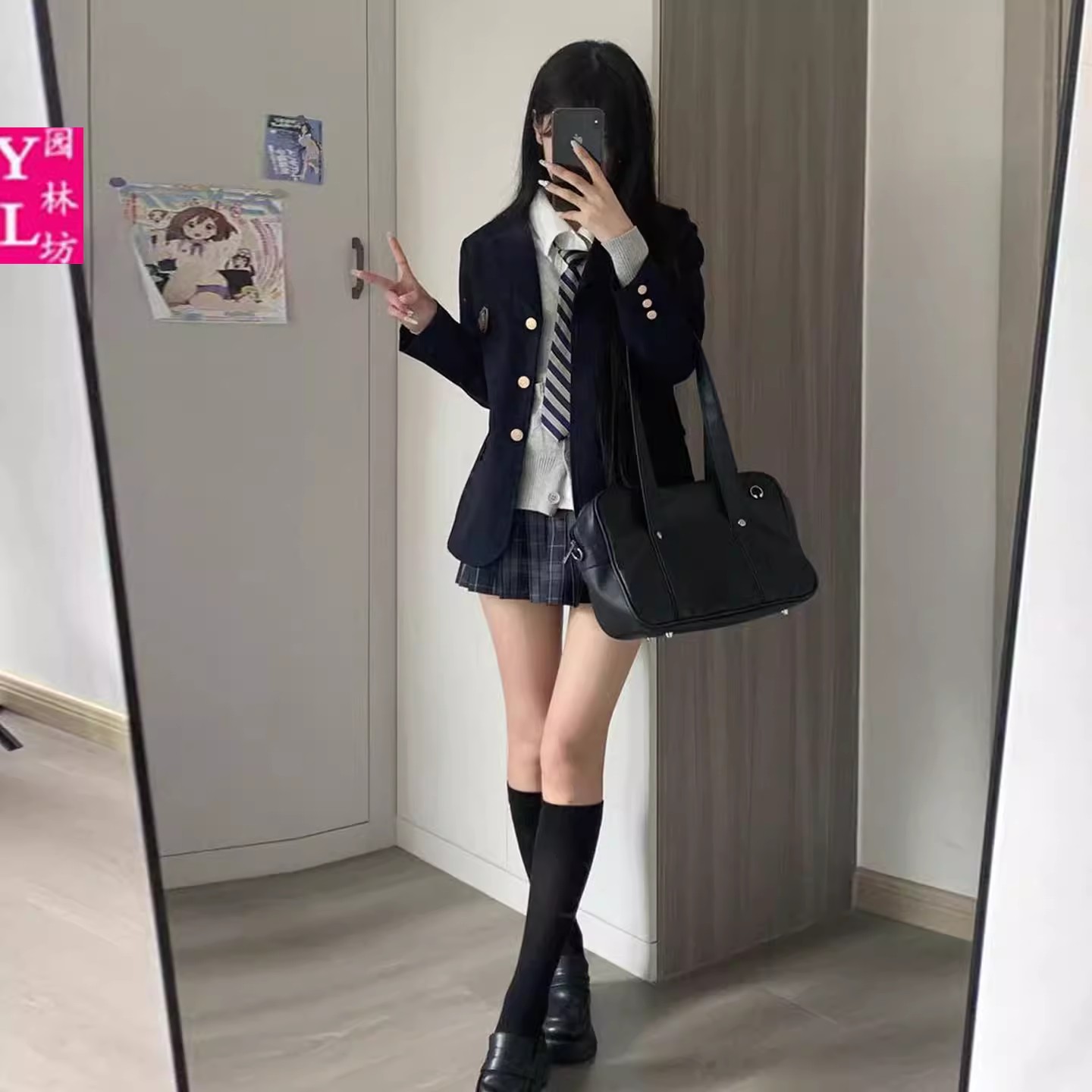 原创jk制服西装外套秋冬季日系正版正学院风校供感三粒扣西服套装