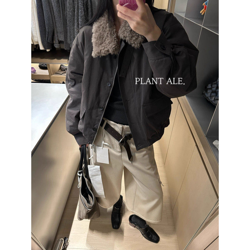 宽松休闲毛领撞色棉服上衣情侣款棉袄上衣外套男女情侣款秋冬厚实