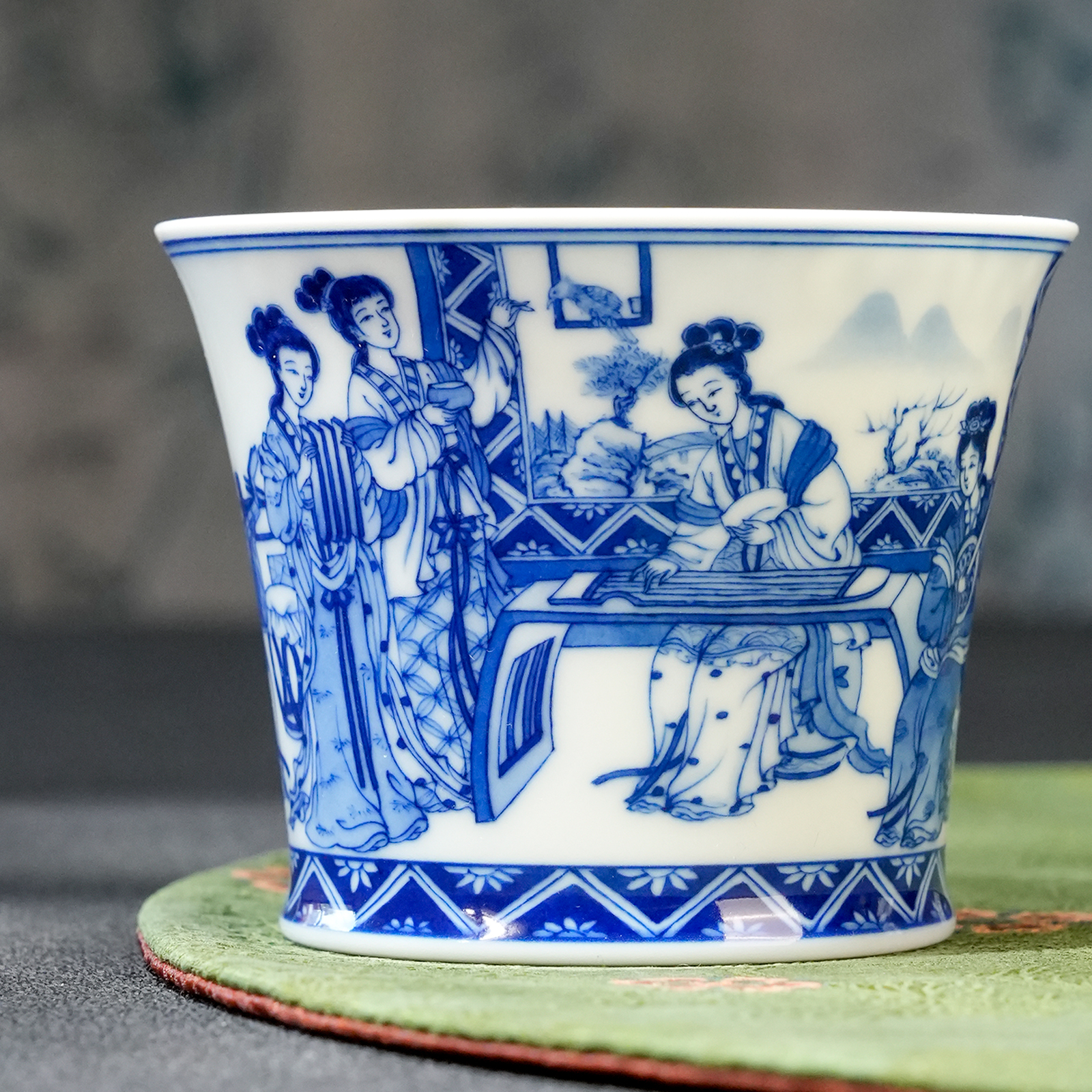 艺家仁青花精工人物十大美人图主人杯景德镇纯手工手绘中式茶具