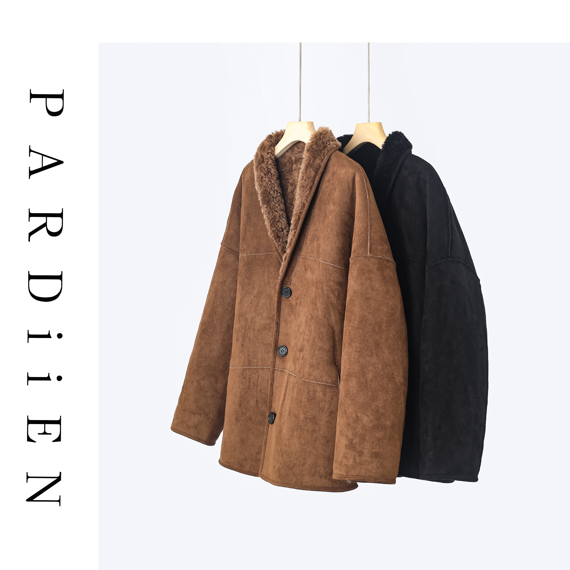 【北总严选】帕迪恩百搭牛角扣两面穿和尚领羊毛外套25PD-2542