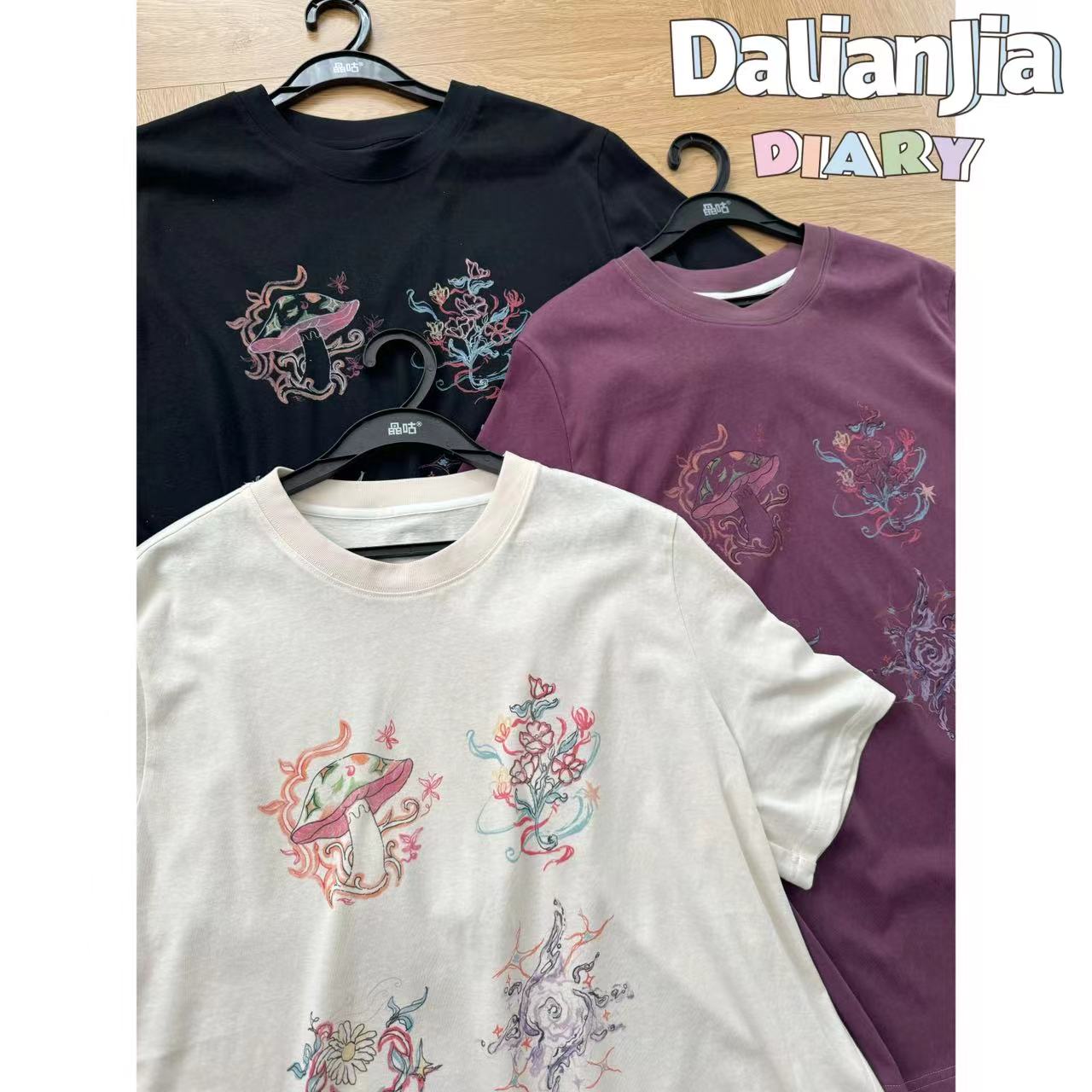 晶咕佳佳【旧时光】彩色图案设计短袖T恤休闲百搭宽松印花夏