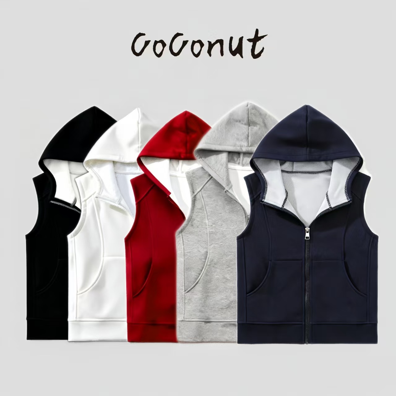 【秋冬上新】秋冬连帽休闲运动马甲潮流无袖时尚百搭外传休闲外套