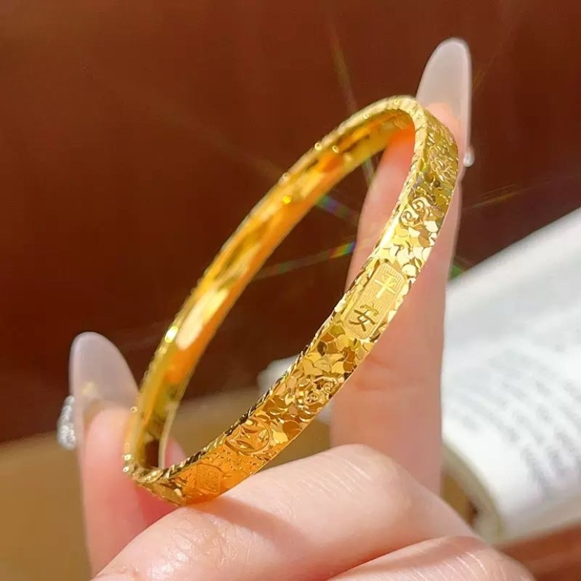 铜合金手镯 【吉言碎碎冰手镯】招财纳福爆闪镭射激光三面碎碎冰