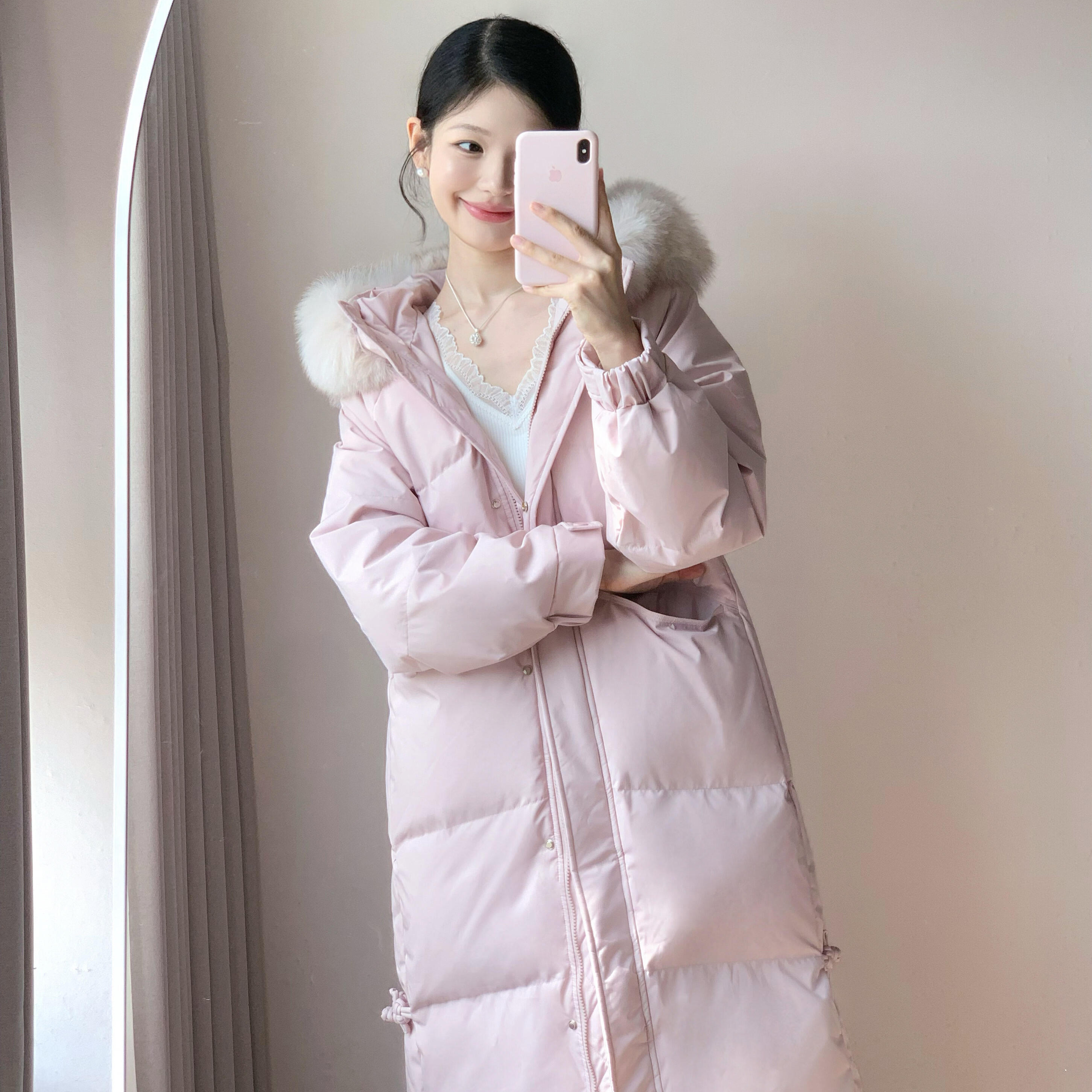 2025年冬季新款超好看中长款过膝棉服女韩系加厚棉袄爆款棉衣外套