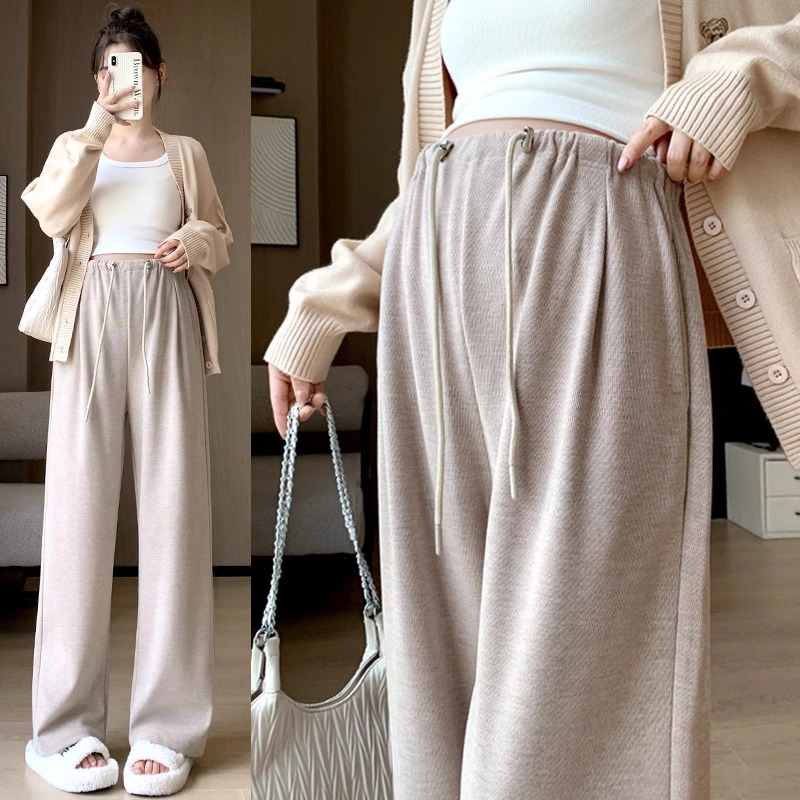 孕妇裤冬季加绒加厚舒适无托腹孕妇阔腿裤宽松休闲小个子孕妇裤子