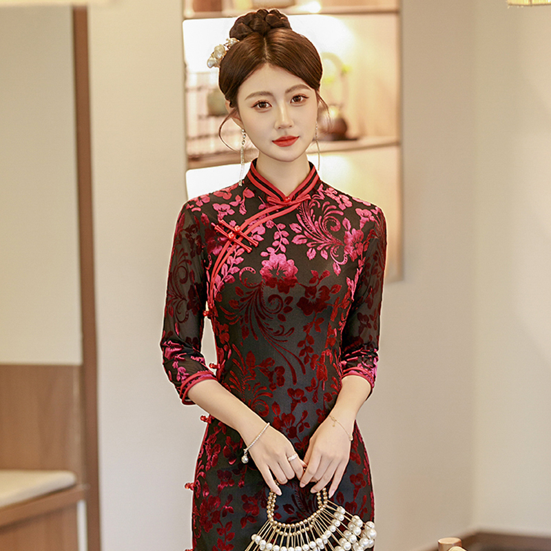 10月份穿的喜婆婆婚宴装2025新款高端结婚妈妈礼服平时可穿旗袍