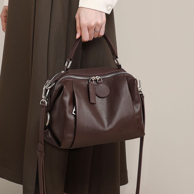 真皮包包女2025新款单肩包手提斜挎包高级感大容量日常通勤单肩包