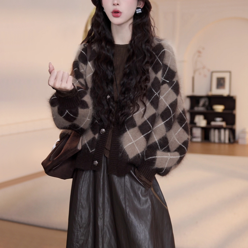 慵懒风宽松针织衫外套女2025秋季新款休闲风韩版时尚百搭休闲套装