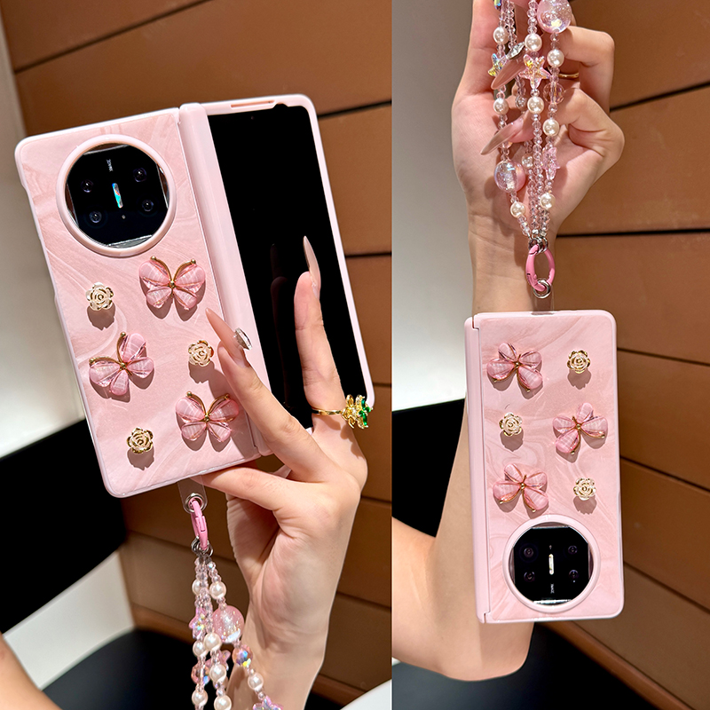 适用华为matex5手机壳折叠屏中轴新款x6典藏版x3高端创意蝴蝶女款