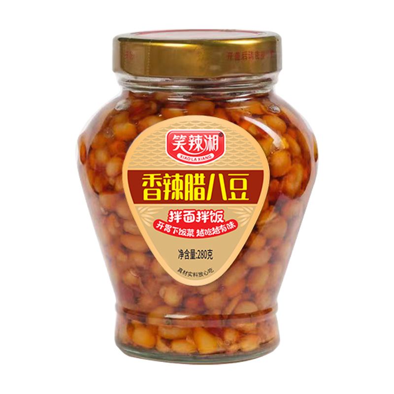 笑辣湘下饭酱辣椒腊八豆微微辣280g下饭菜香辣即食豆瓣湖南特产