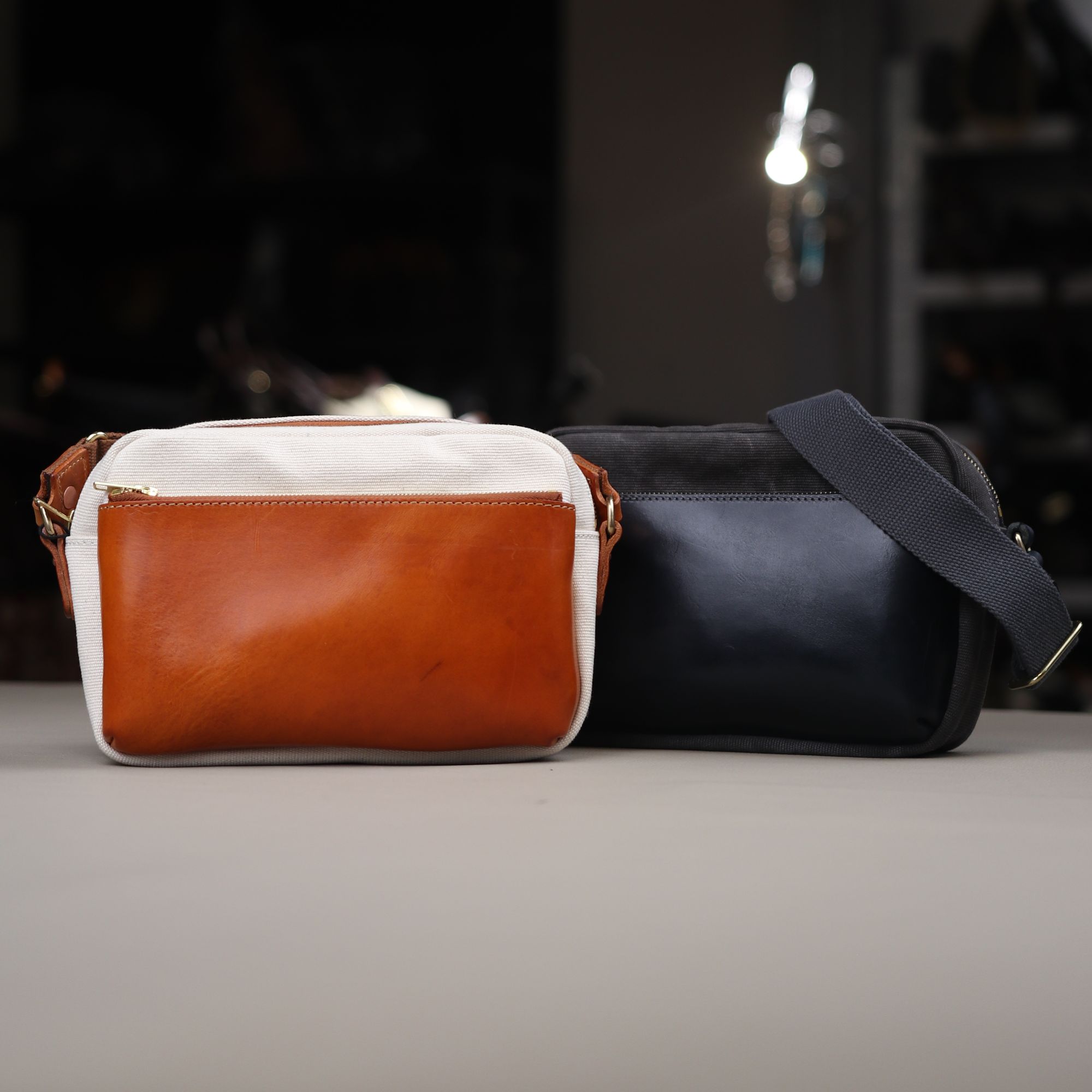 INGAIR硬野2025新款原创手工线复古相机包24*16头层牛皮单肩包