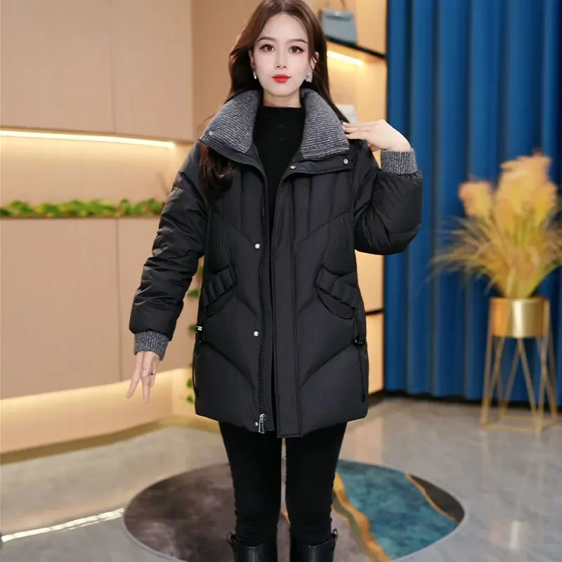爆款秋冬中年妈妈冬季新款气质中长款复古优雅高品质白鸭绒羽绒服