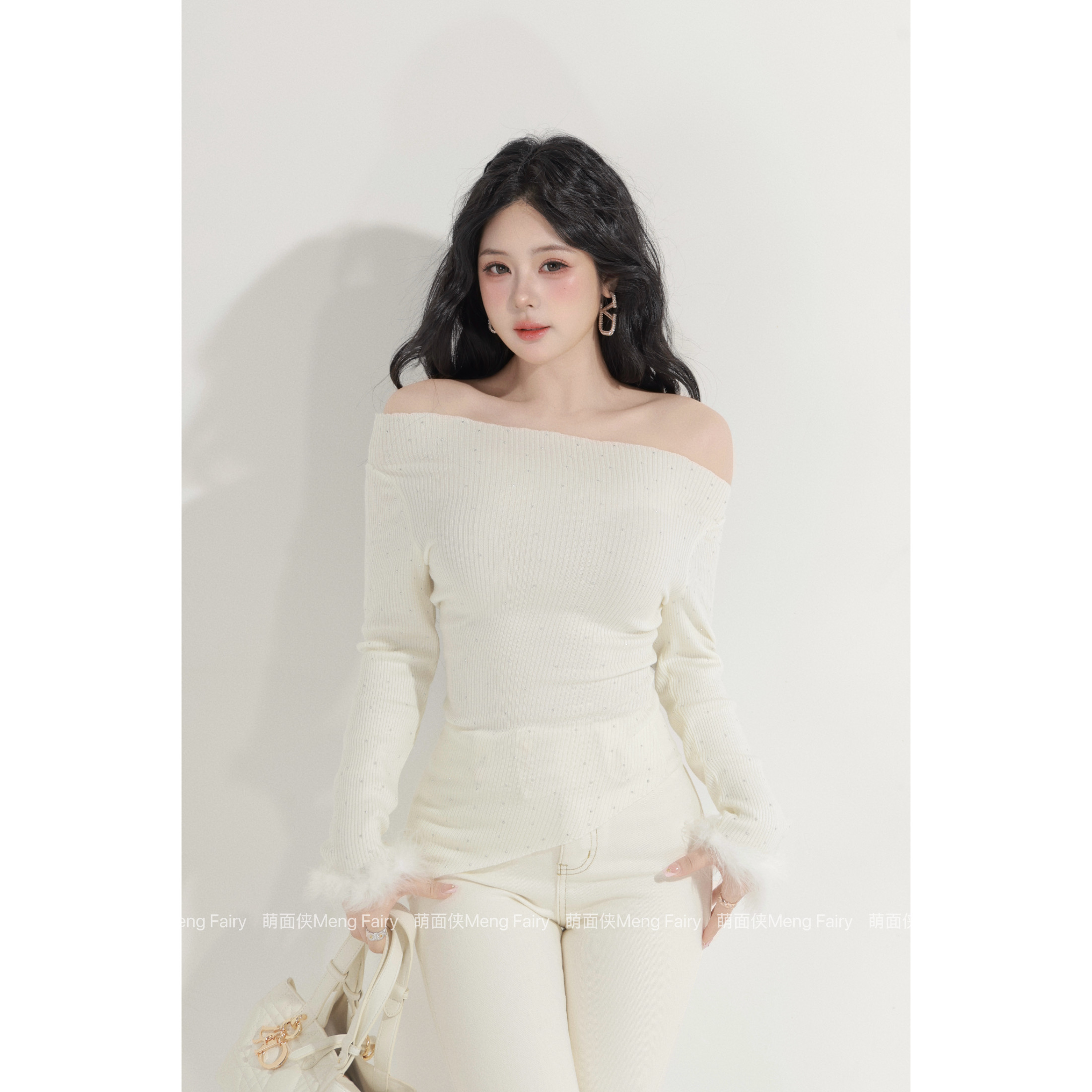 萌面侠【捕梦少女】法式气质三穿拼接设计感羊毛毛织上衣6762M