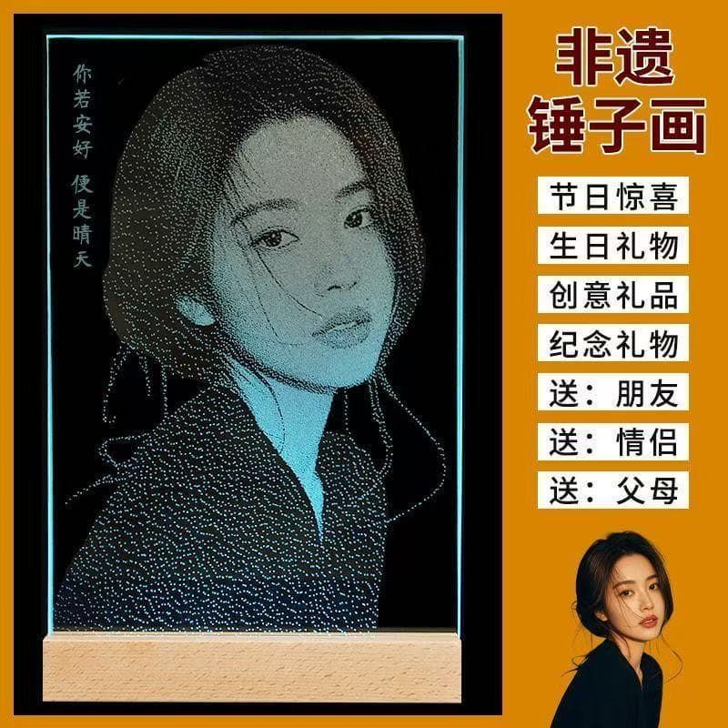 玻璃画定制私人照片送亲人男女朋友生日礼物情人节礼物纪念成人