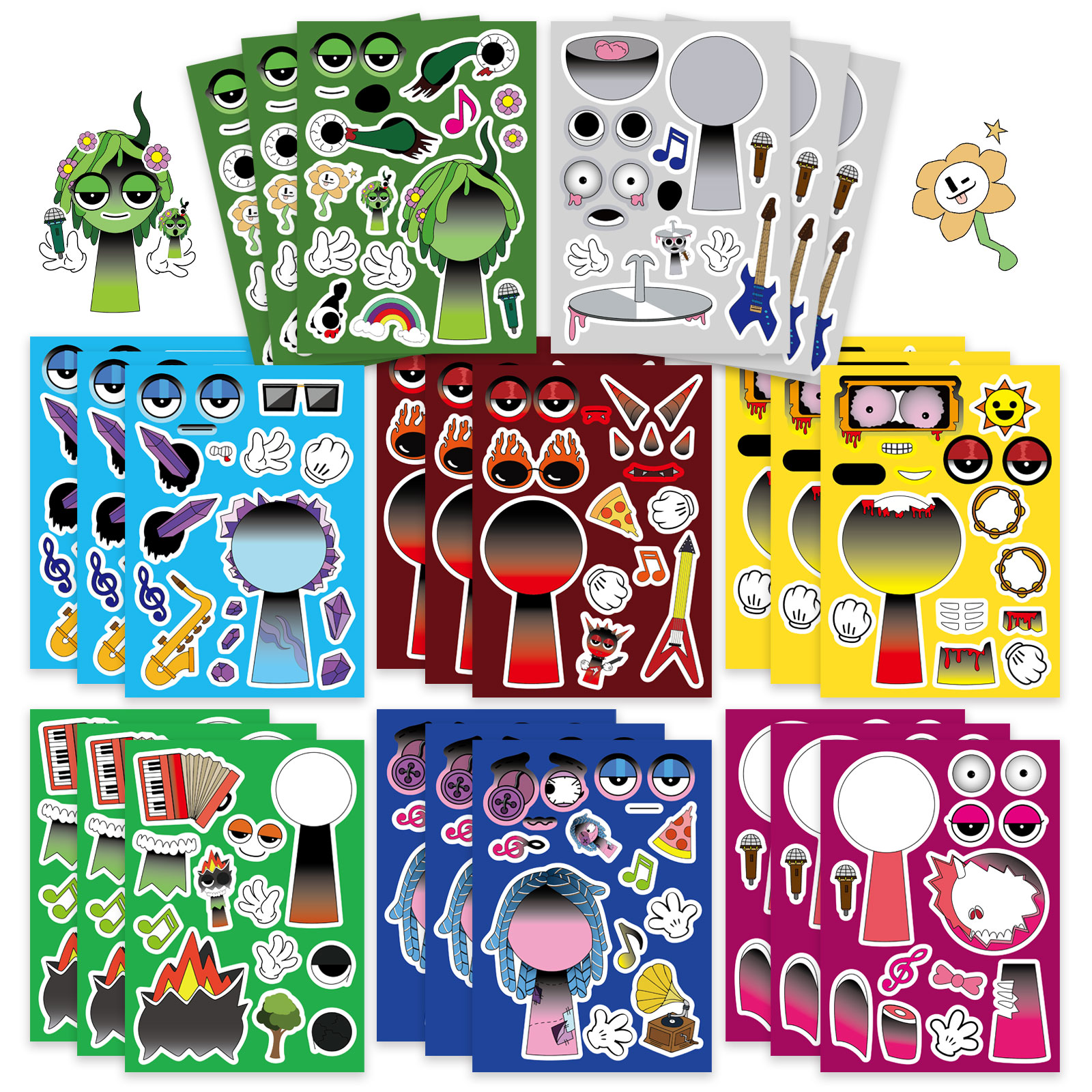 节奏盒子升级版带乐器贴纸儿童益智DIY手工贴纸六一奖励贴纸礼物