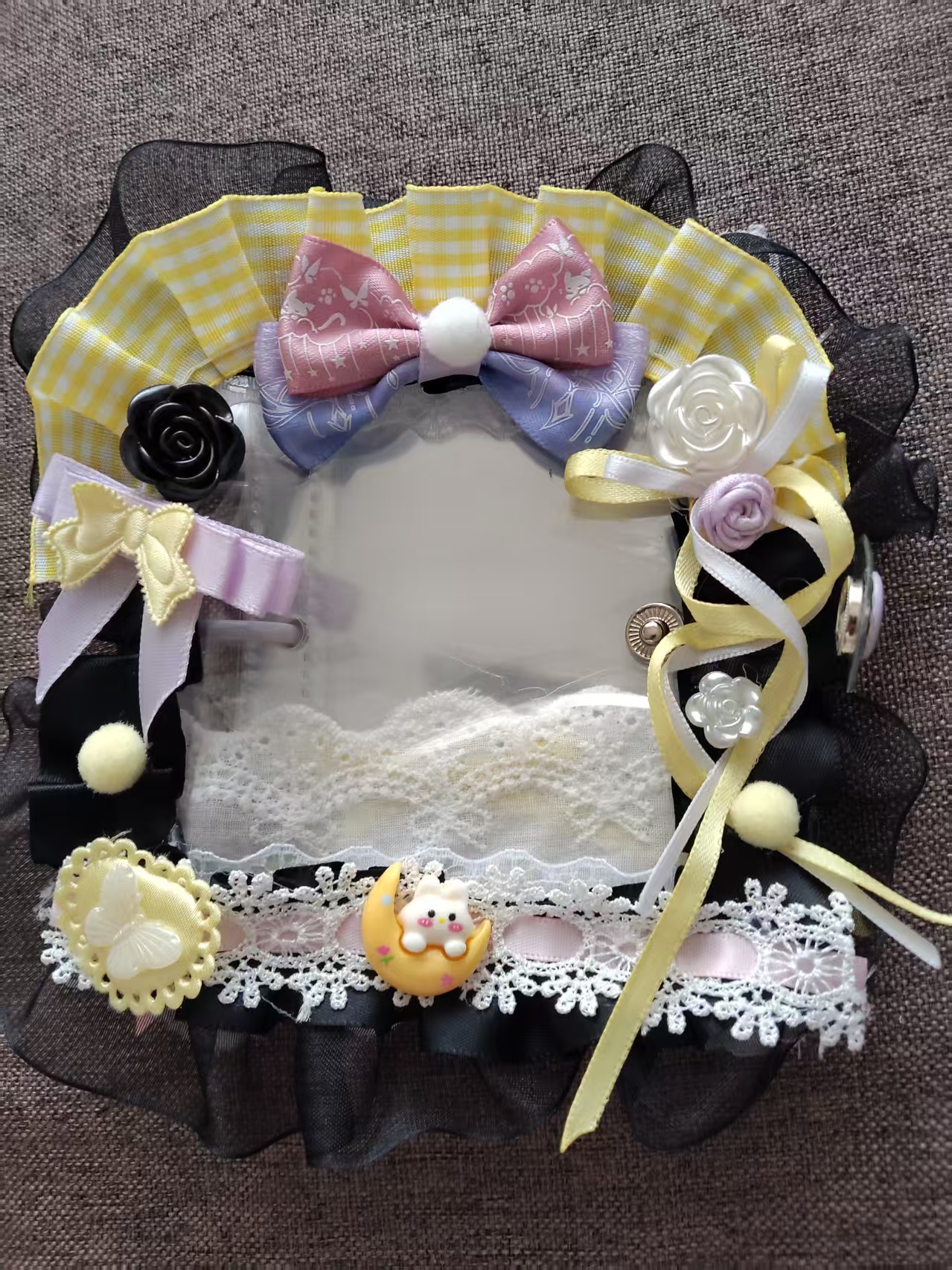 韩国ins拍立得卡册蕾丝DIY纪念追星手账可爱jk卡通动漫布艺小卡