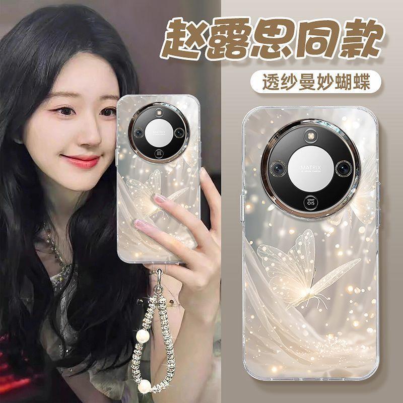 适用荣耀X70手机壳曼妙蝴蝶荣耀x60i保护壳荣耀x50防摔