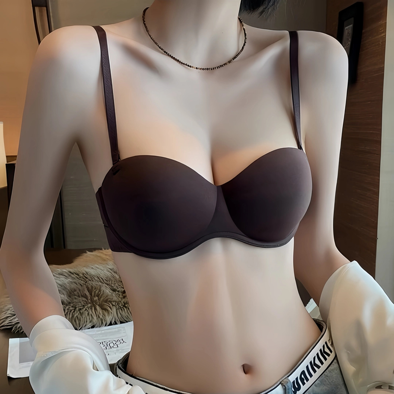圆圆杯内衣女小胸聚拢显大收副乳防下垂无钢圈舒适无痕半杯文胸罩