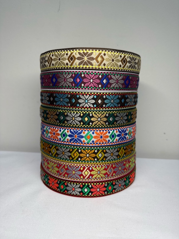 2.5cm宽少数民族风织带花边服装辅料国风汉服刺绣提花带手工diy