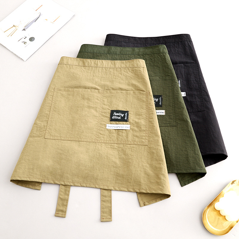 新款防泼水半身围裙半截围腰餐饮专用工装定制家用厨房做饭工作服