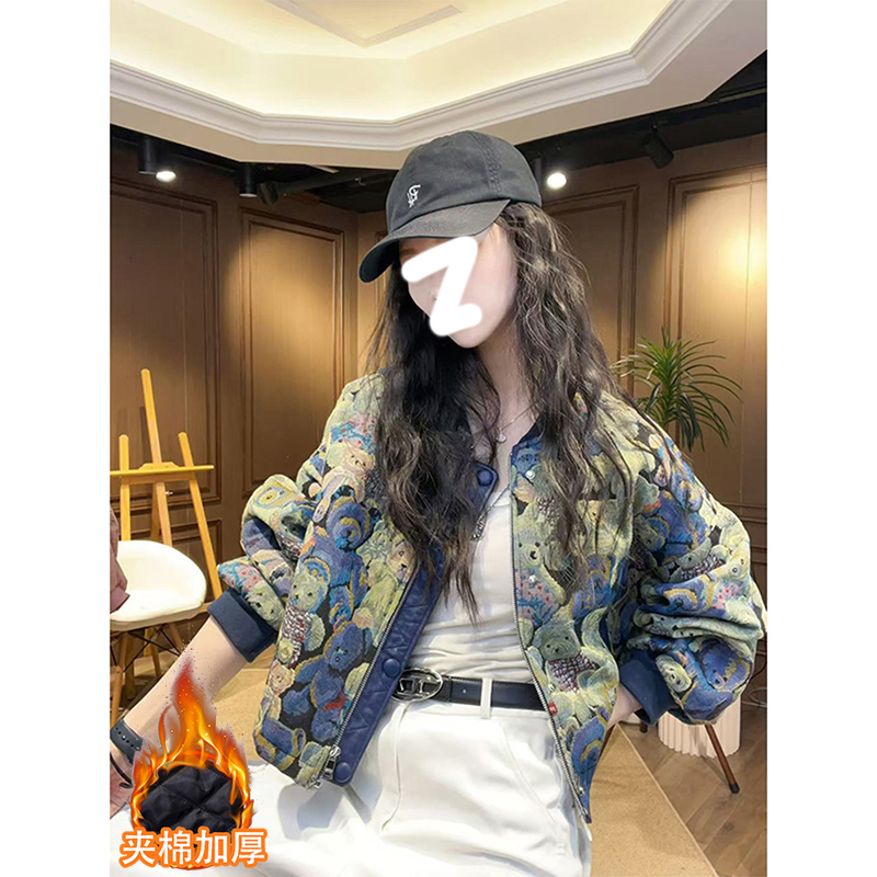 小香风短款气质棒球服外套女秋冬2025年新款爆款夹棉加厚宽松夹克