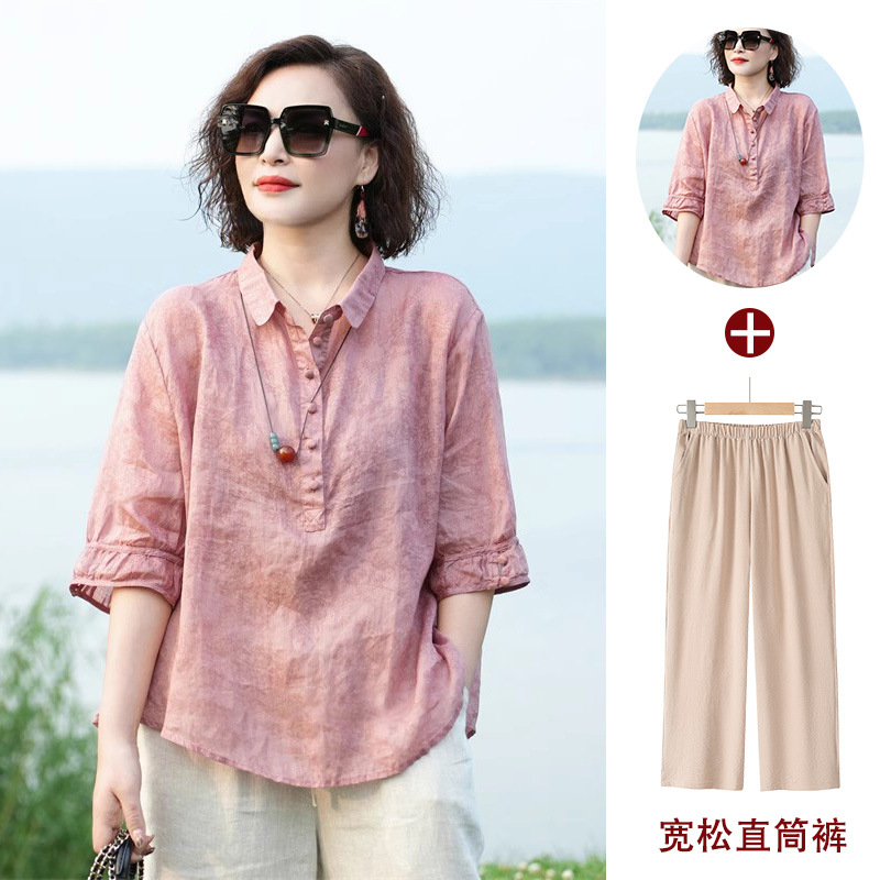 2025衬衫衬衣新款宽松显瘦女士夏季薄款大码上衣小衫中年妈妈洋气