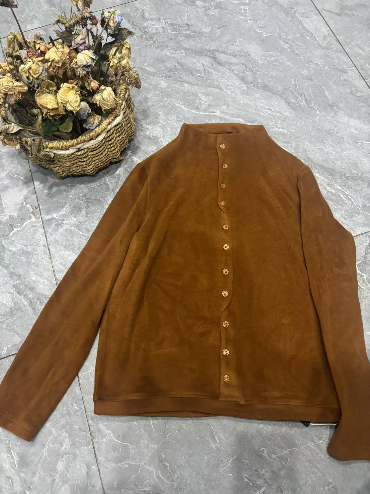 爱姐家/天花板秋冬必备高端高弹力小立领双面德绒打底长袖