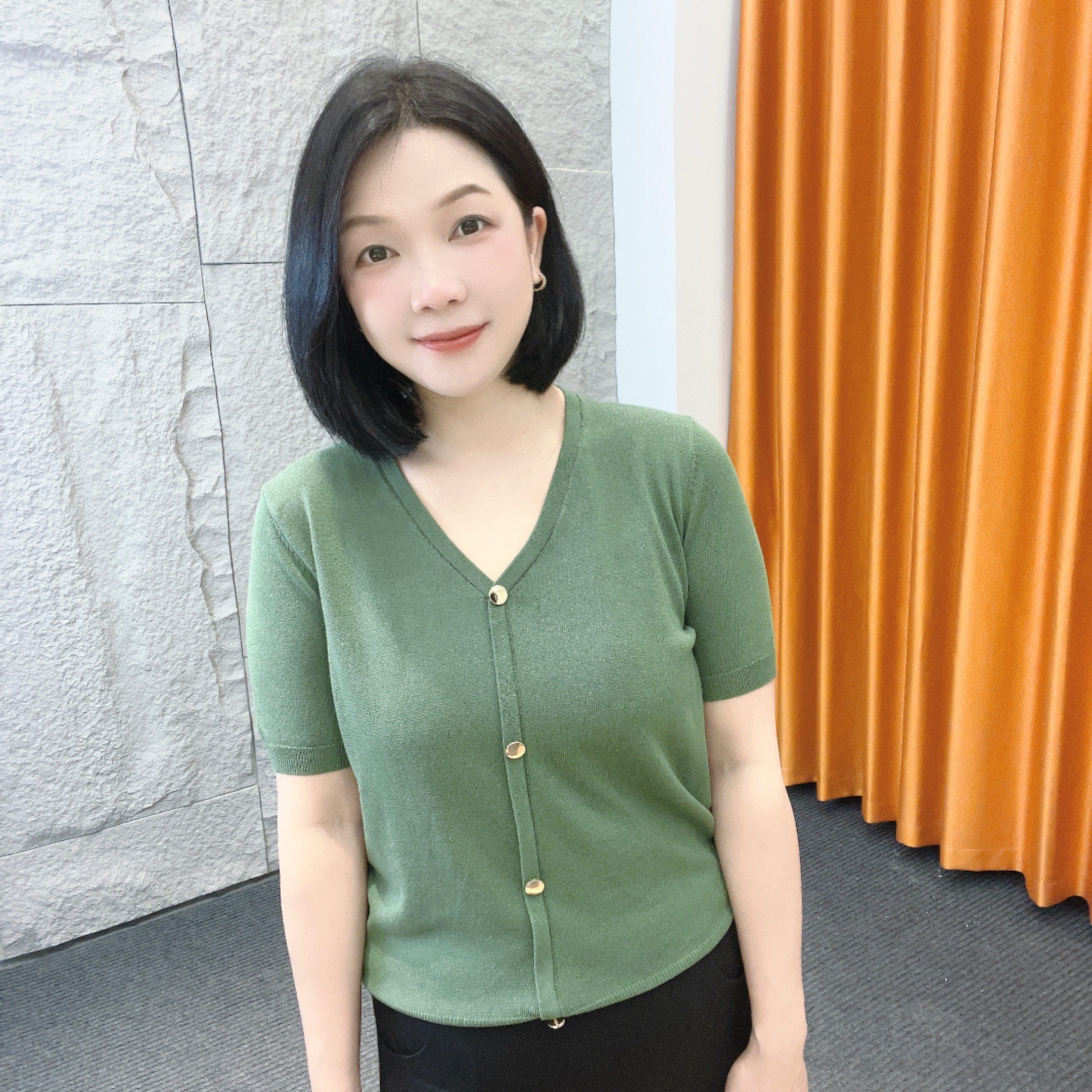 4668微胖夏季新款V领短袖假开衫【大米家专属】爆款气质显瘦上衣