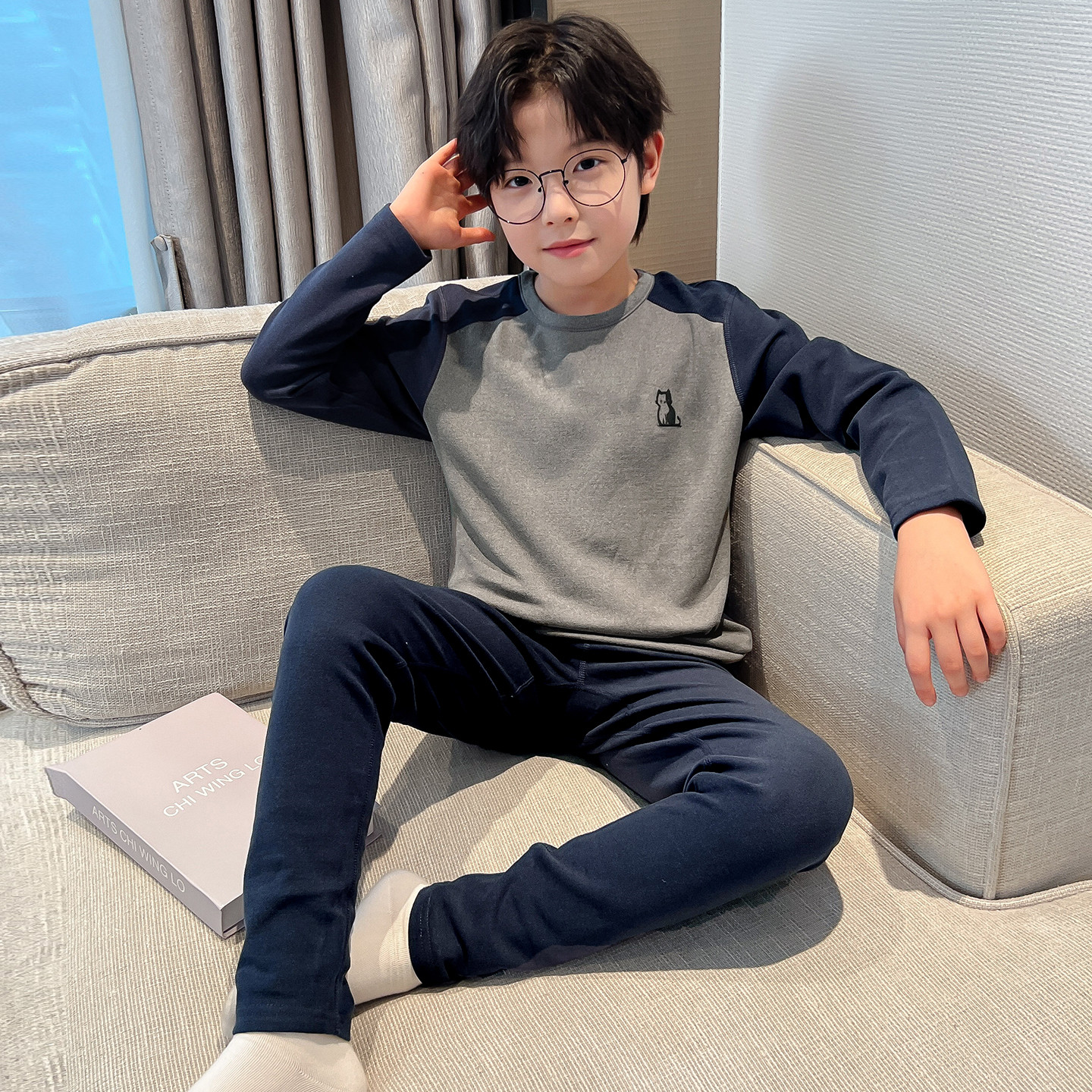 男童秋衣秋裤套装冬季宝宝新款儿童男孩秋冬款中大童德绒保暖内衣