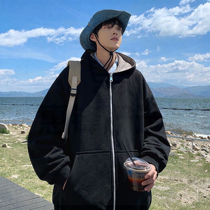 2026春季新款拼接华棉320g卫衣ins学生外套男士夹克外套爆款包邮