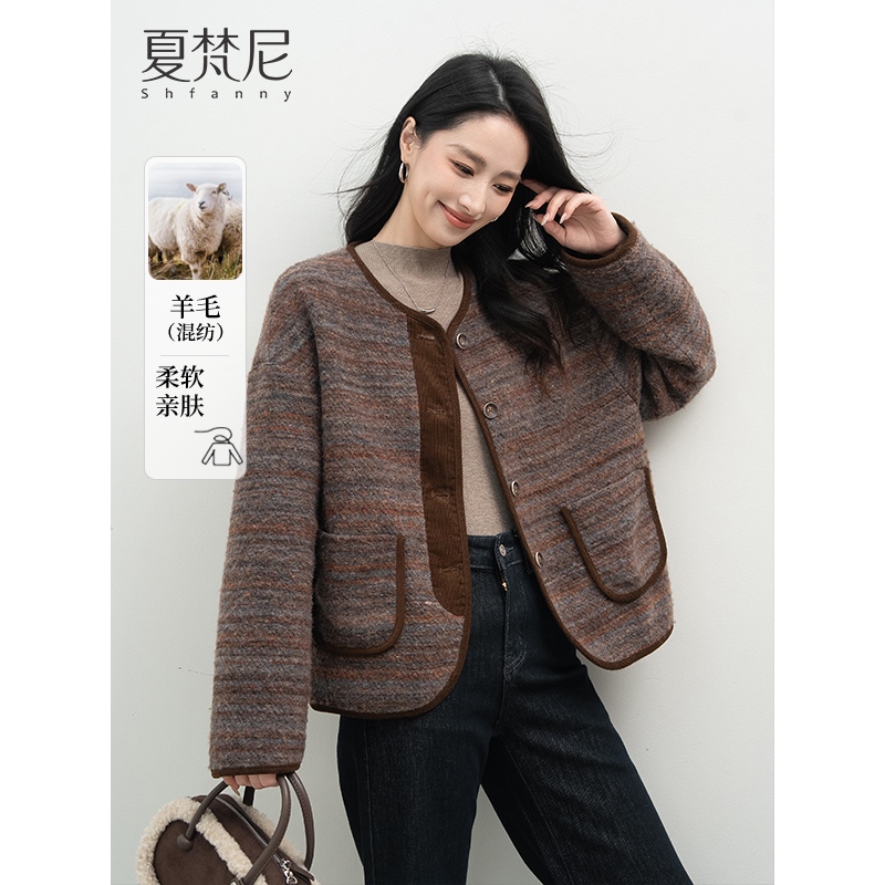 夏梵尼香枫邂逅秋冬百搭复古休闲短外套小个子宽松咖色网红外衣女