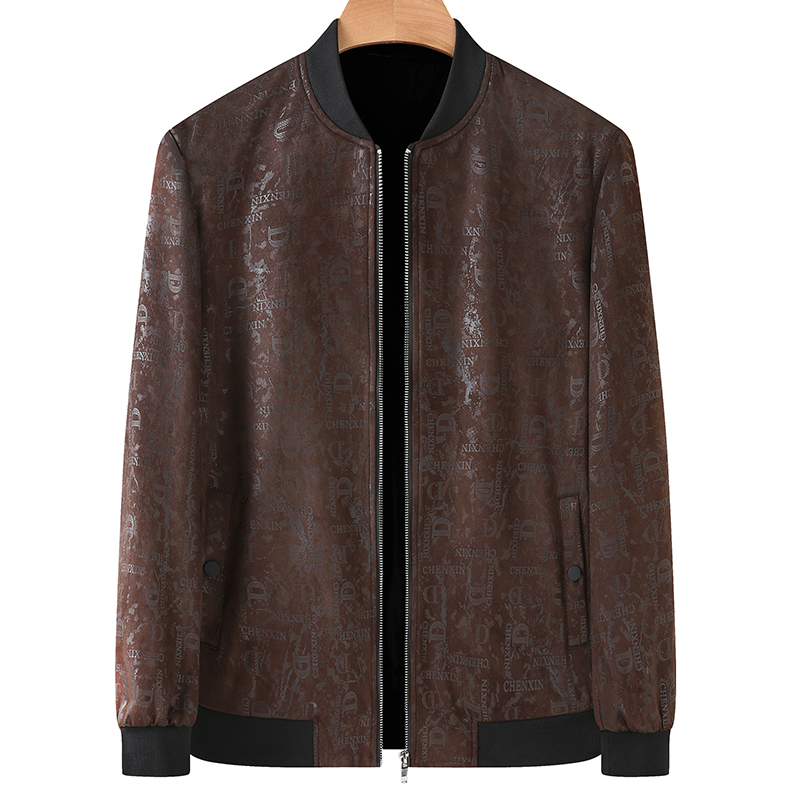 大码时尚春秋男士潮流百搭修身棒球领商务休闲夹克外套秋冬上新WD