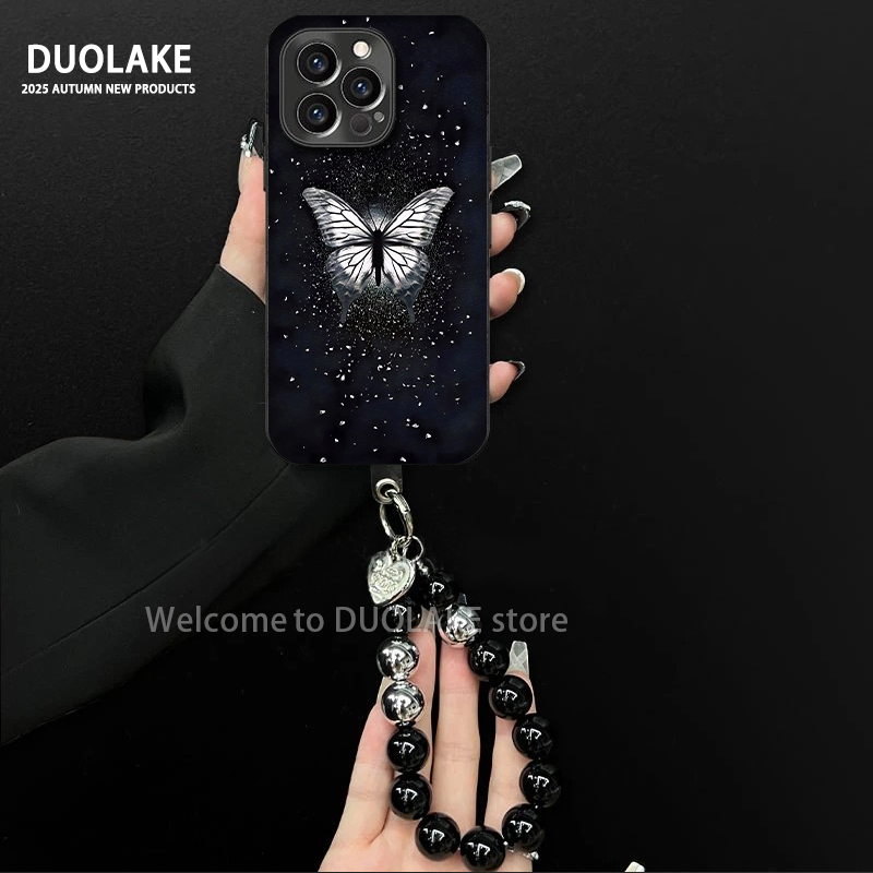 星光蝴蝶适用苹果vivo华为oppo小米iPhone17电镀羊皮防摔手机壳女