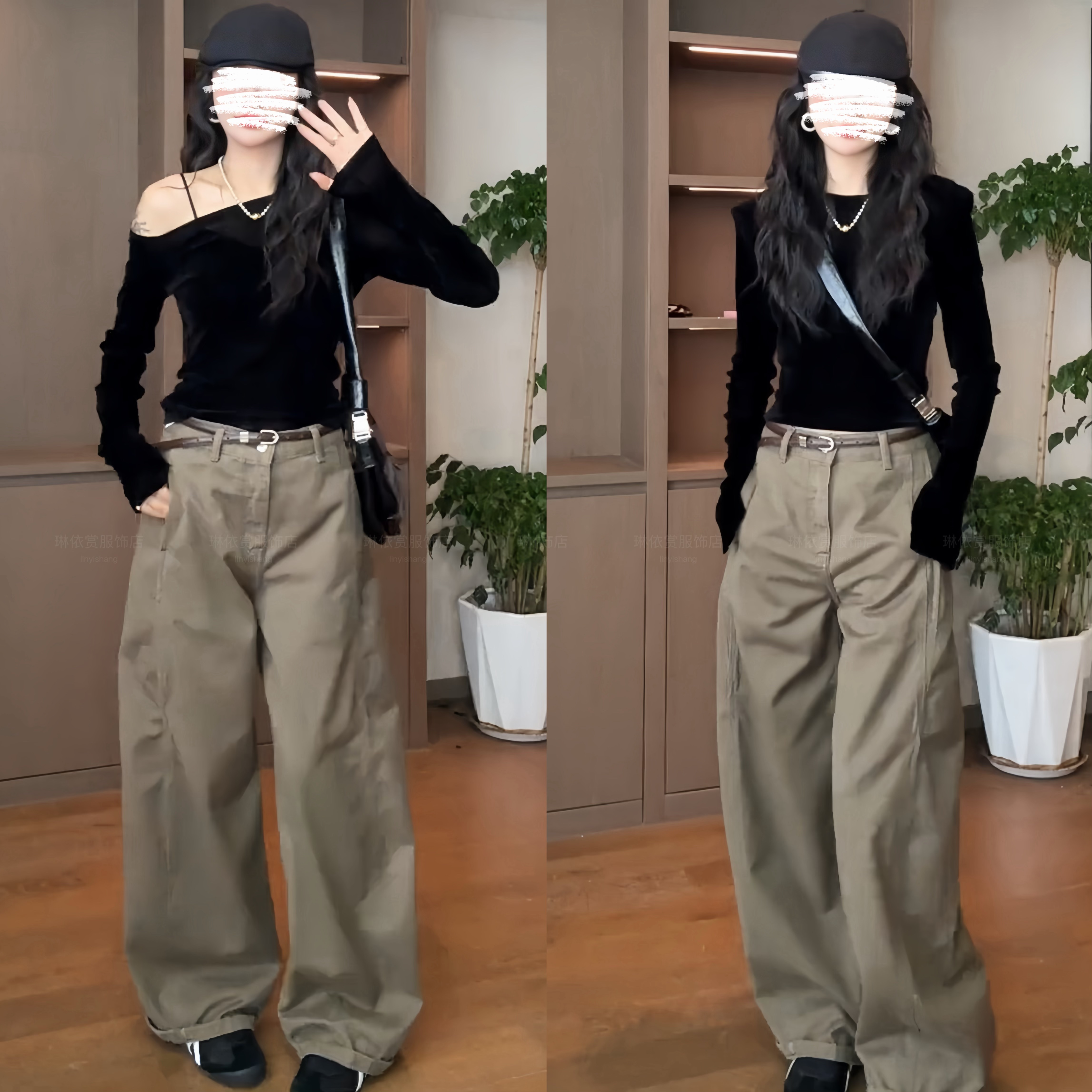 2025秋冬新款轻奢设计感气质长袖上衣休闲百搭时尚洋气牛仔裤套装