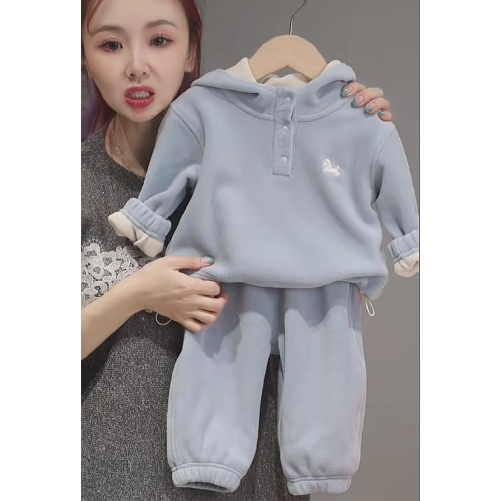 【柏莉绒套装 小洛妈咪】婴儿童上衣服男童女宝宝春秋冬装卫衣KK