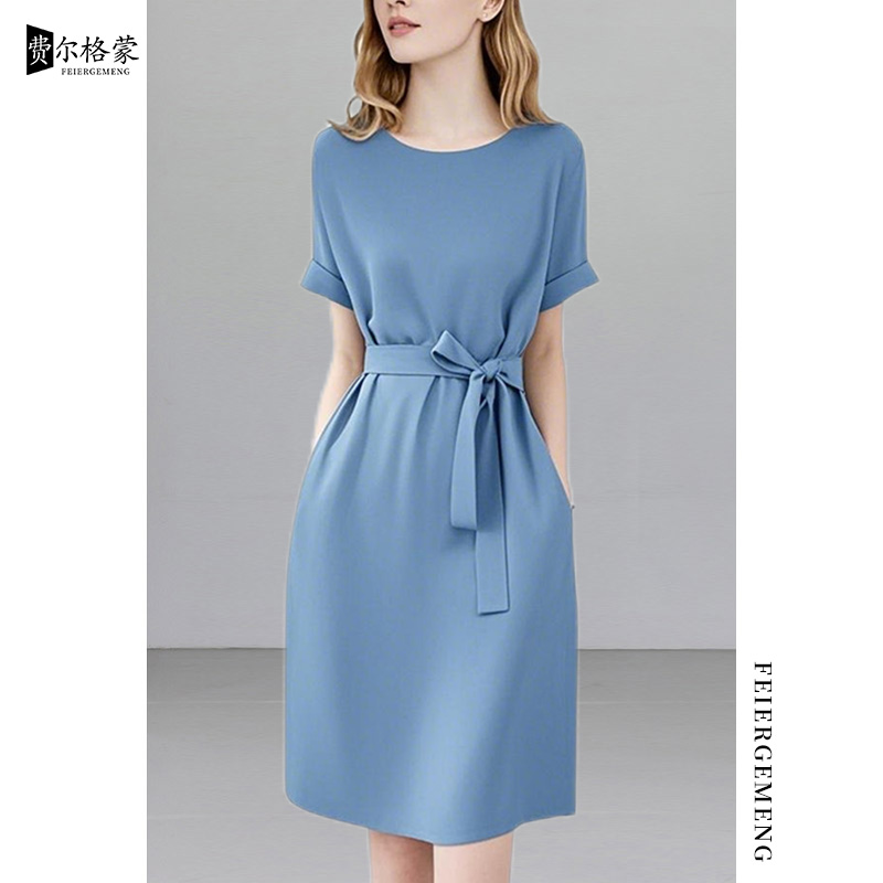 高档古着女士连衣裙夏季新款垂感减龄显白精致长裙子年轻漂亮包臀