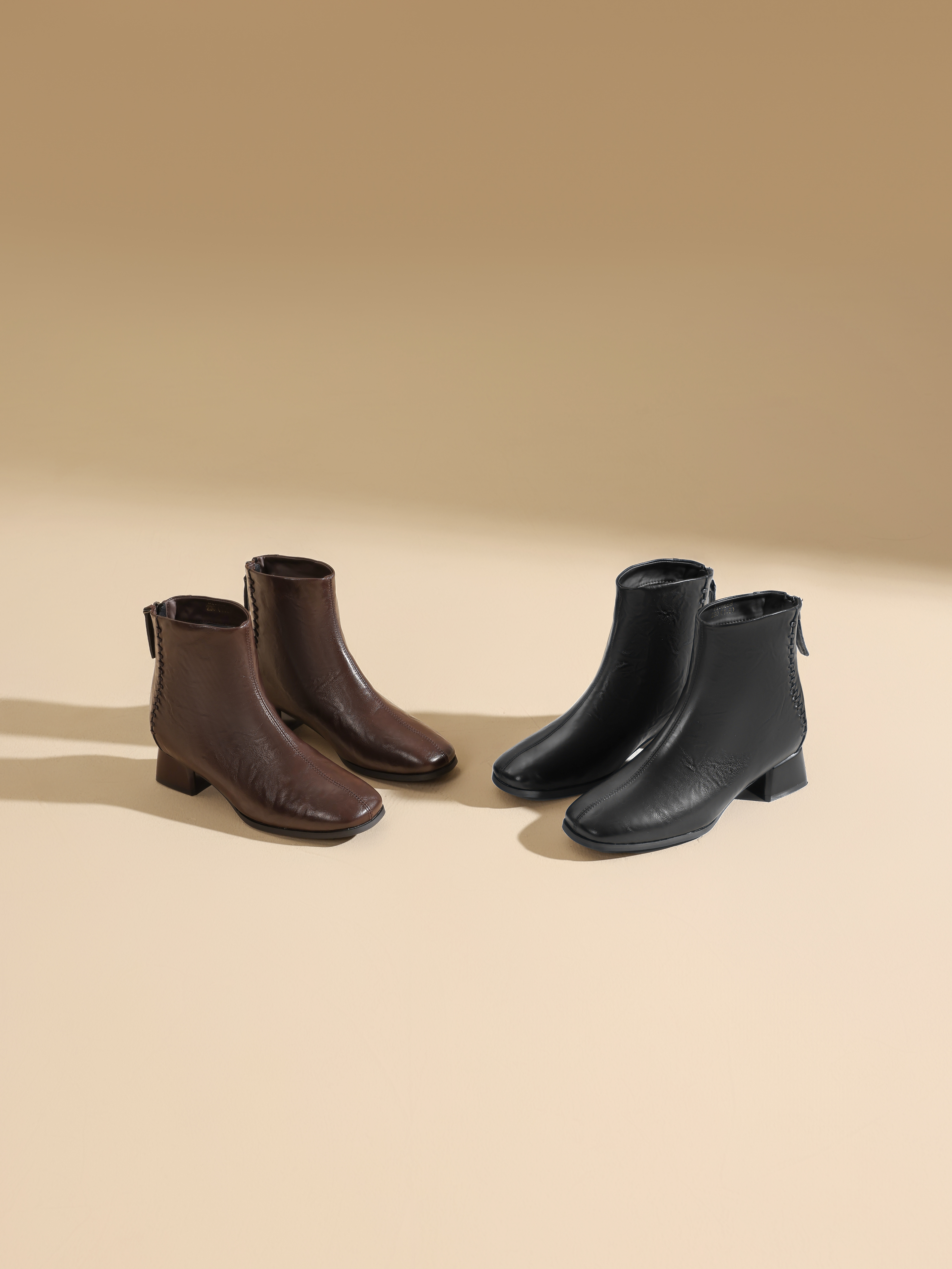 EJ193女鞋马丁靴加绒冬季时装靴英伦风瘦瘦靴平底方头DIY6688