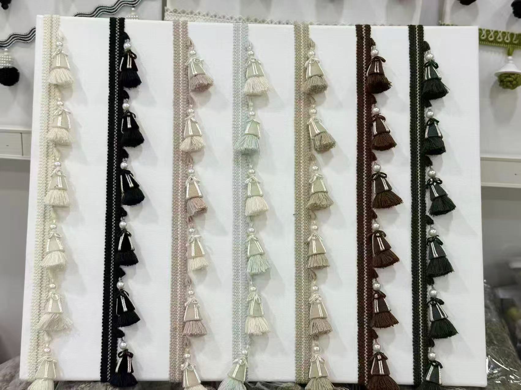 奥薇窗帘配件新款窗帘花边辅料法式流苏穗子立边手工装饰配件吊球