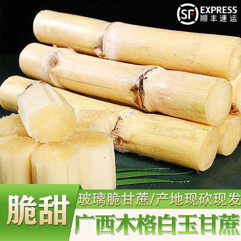 广西木格白玉甘蔗农家自种地标农品脆甜玻璃翠多汁爽口食用水果蔗