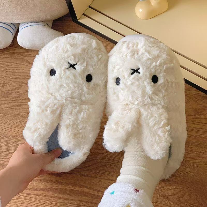 秋冬超萌可爱百搭棉拖鞋女季外穿防滑厚底居家室内包跟保暖棉鞋N