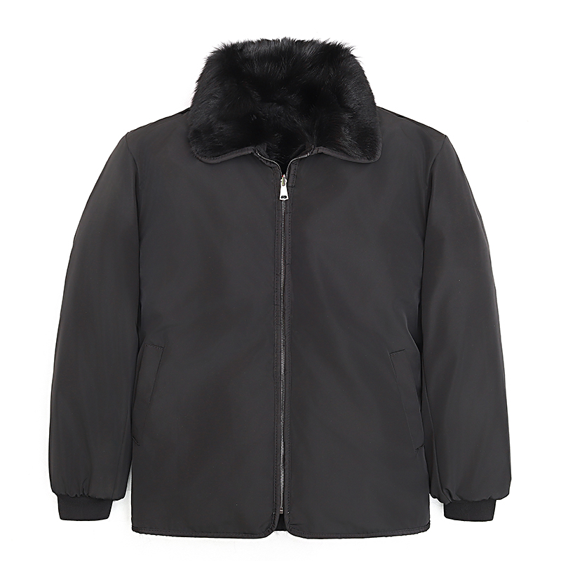 羊皮羊毛一体拼接宽松型翻领极简风时尚保暖翻领外套