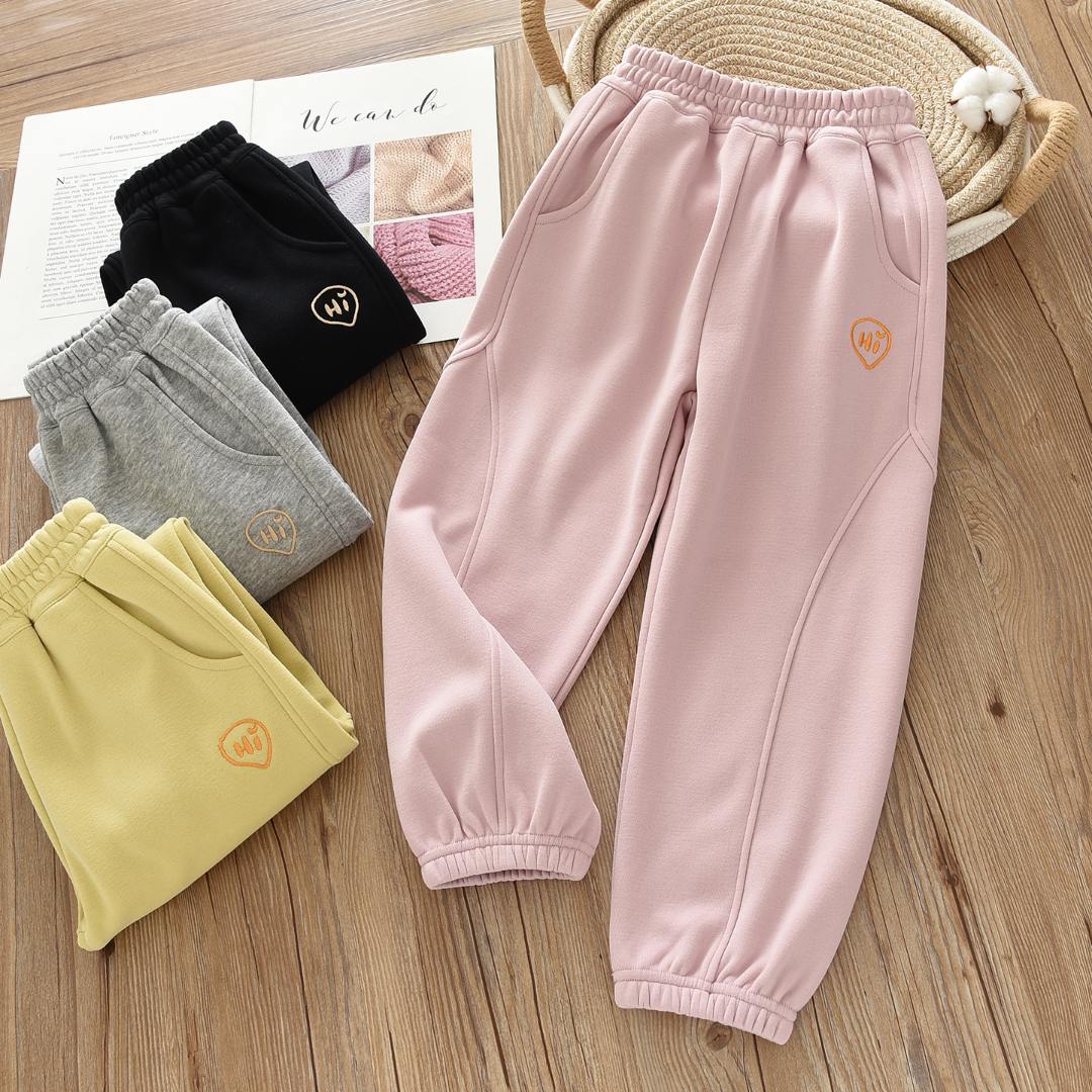 洋气童装2025秋款儿童男女童保暖运动裤子宝宝中大童束口卫裤长裤