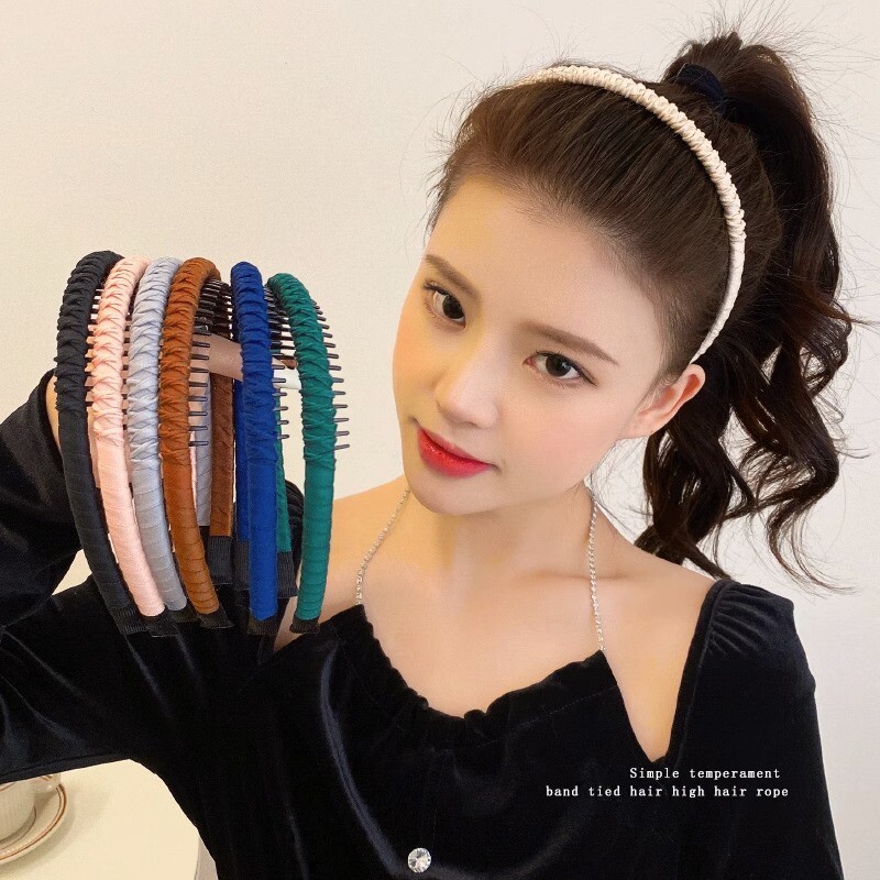 精致咖发箍发卡麻花齿女款简约通用复古色潮流风格头饰