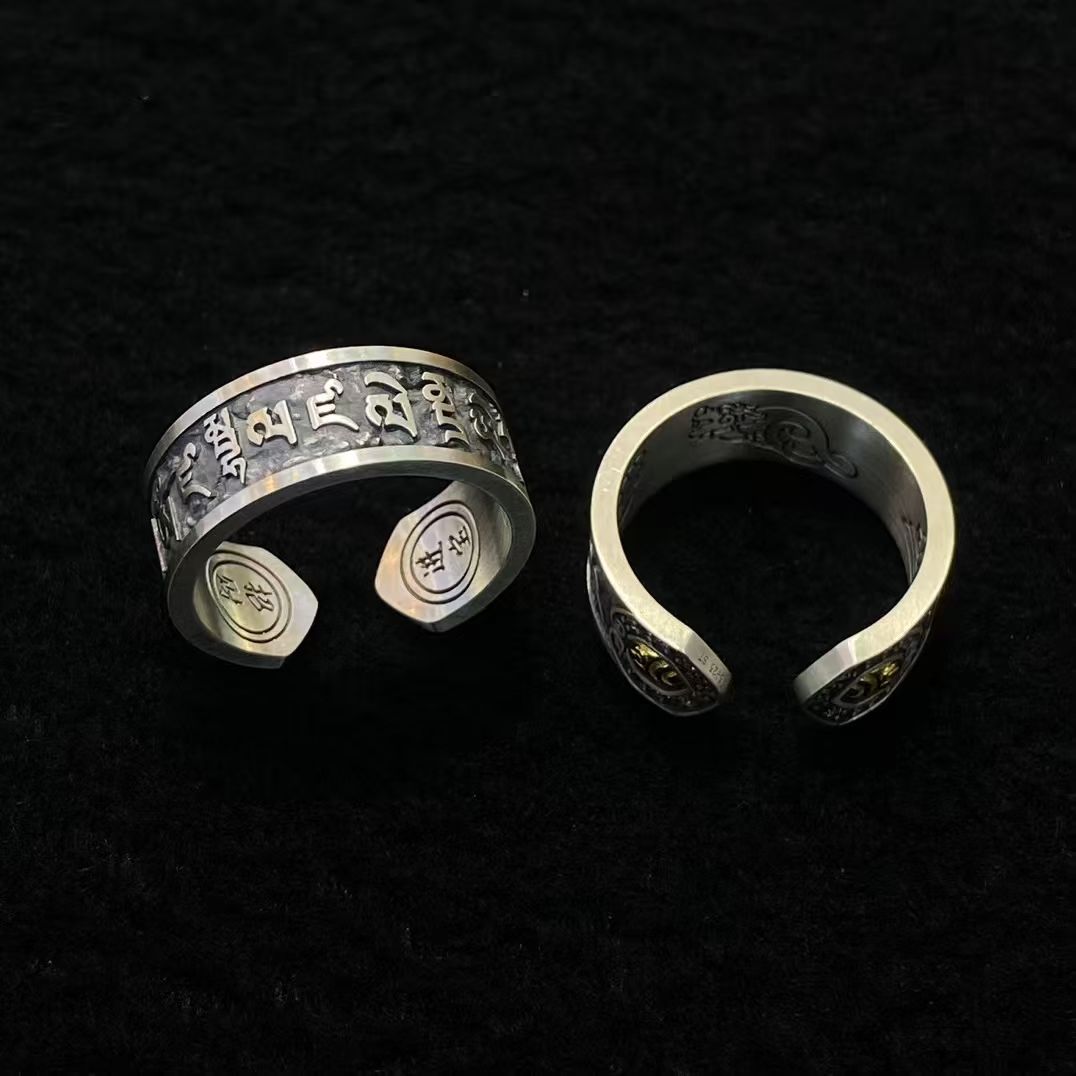 925银戒指 【藏玺·物与悟/缘】精工银饰手工雕刻黄CC戒指